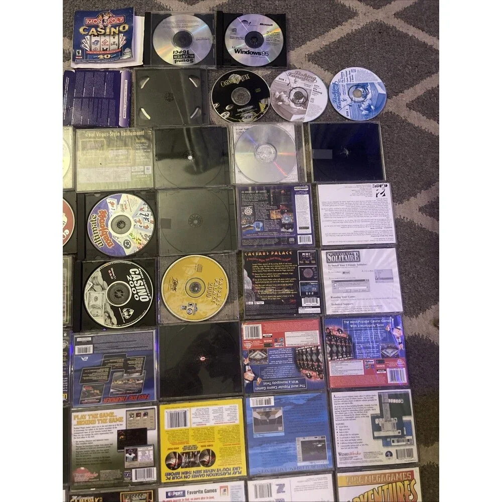 Vintage PC Games, CD-ROM, Microsoft, Game manuals, Lot 45 + Discs